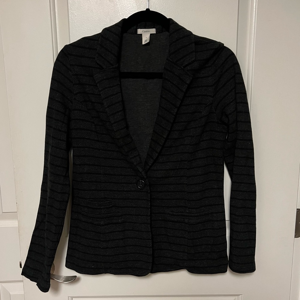 Comfy charcoal & black blazer!